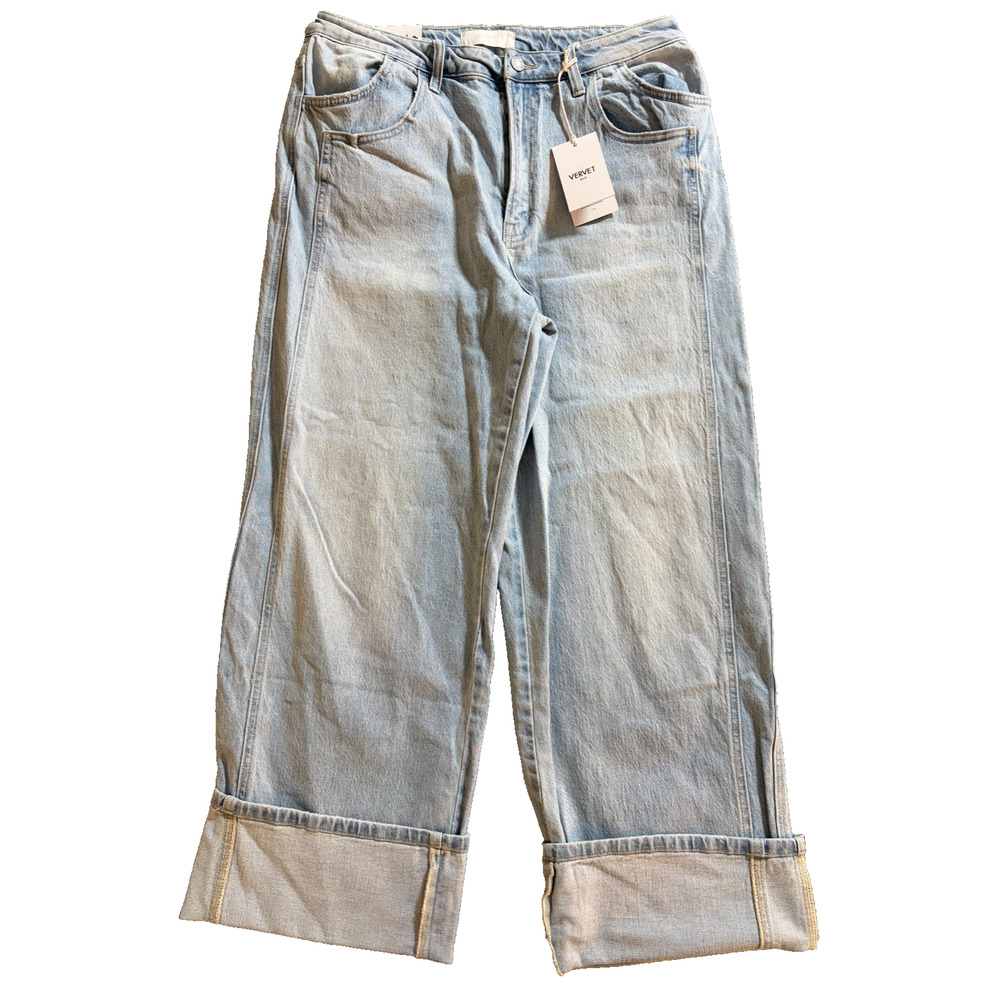 VERVET Flying Monkey Kris Baggy Wide Leg Jeans Light Wash Size 31 Y2K New - Picture 3 of 8